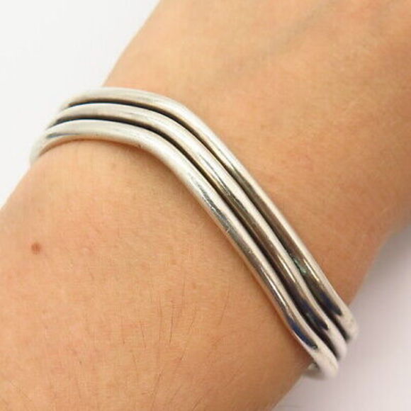 ヴィンテージ！Silver Wavy Cuff ブレスレット ヴィンテージ！Silver Wavy Cuff ブレスレット